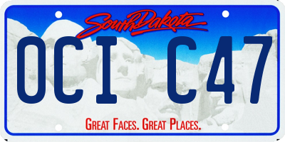 SD license plate 0CIC47