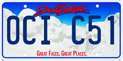 SD license plate 0CIC51