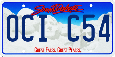 SD license plate 0CIC54