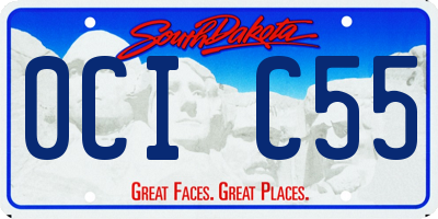 SD license plate 0CIC55