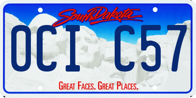SD license plate 0CIC57