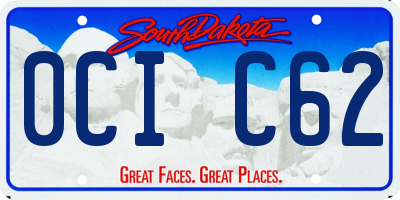 SD license plate 0CIC62