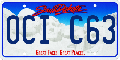 SD license plate 0CIC63