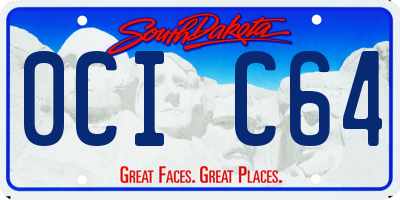 SD license plate 0CIC64