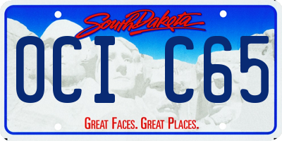 SD license plate 0CIC65