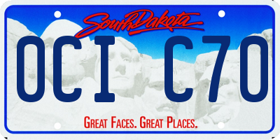 SD license plate 0CIC70