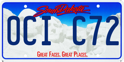 SD license plate 0CIC72