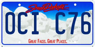 SD license plate 0CIC76