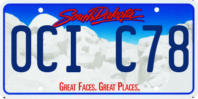 SD license plate 0CIC78