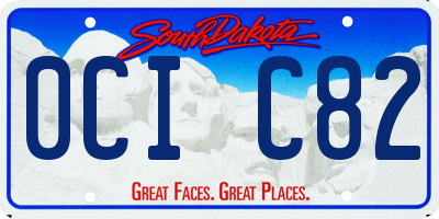 SD license plate 0CIC82