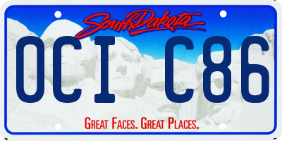 SD license plate 0CIC86