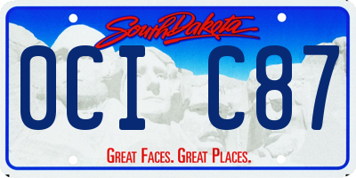 SD license plate 0CIC87