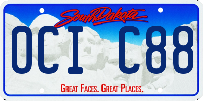 SD license plate 0CIC88