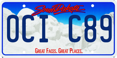 SD license plate 0CIC89