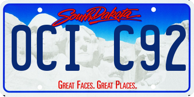 SD license plate 0CIC92