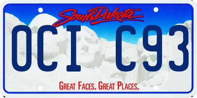 SD license plate 0CIC93