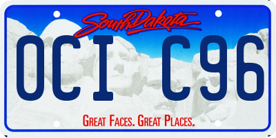 SD license plate 0CIC96