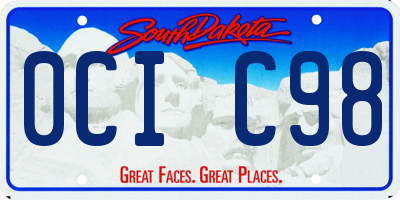 SD license plate 0CIC98