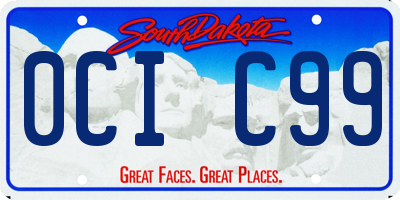 SD license plate 0CIC99