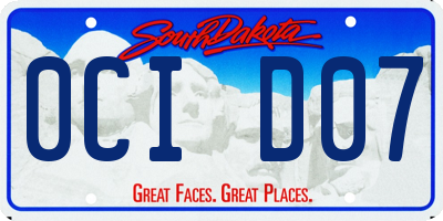 SD license plate 0CID07