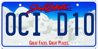 SD license plate 0CID10
