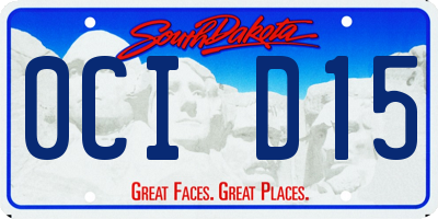 SD license plate 0CID15