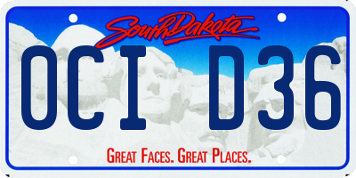 SD license plate 0CID36