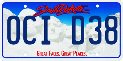 SD license plate 0CID38