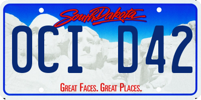 SD license plate 0CID42