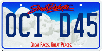 SD license plate 0CID45