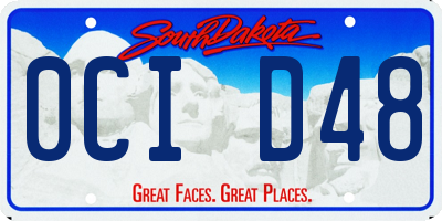SD license plate 0CID48