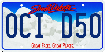 SD license plate 0CID50