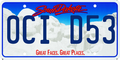 SD license plate 0CID53