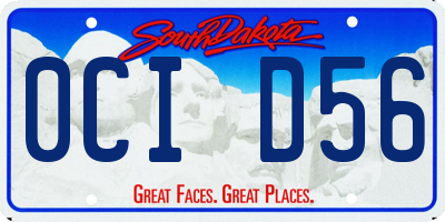 SD license plate 0CID56