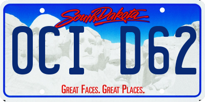 SD license plate 0CID62