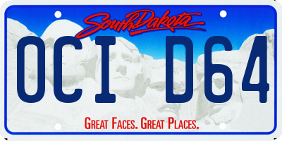 SD license plate 0CID64