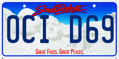 SD license plate 0CID69