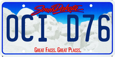 SD license plate 0CID76