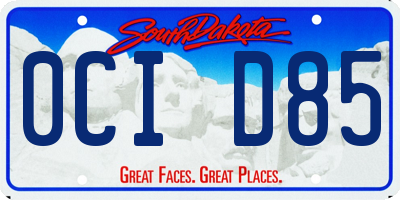 SD license plate 0CID85