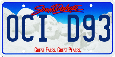 SD license plate 0CID93