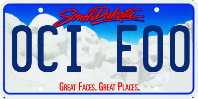 SD license plate 0CIE00