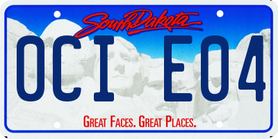 SD license plate 0CIE04