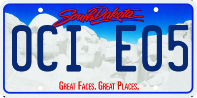 SD license plate 0CIE05
