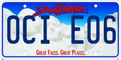 SD license plate 0CIE06