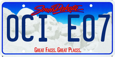 SD license plate 0CIE07