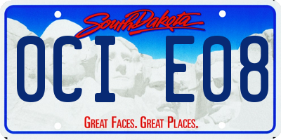 SD license plate 0CIE08