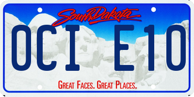 SD license plate 0CIE10