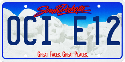 SD license plate 0CIE12