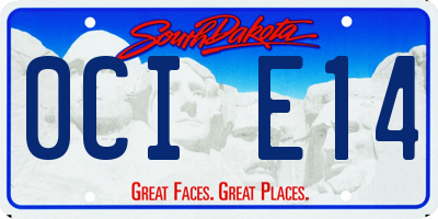 SD license plate 0CIE14