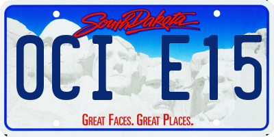 SD license plate 0CIE15